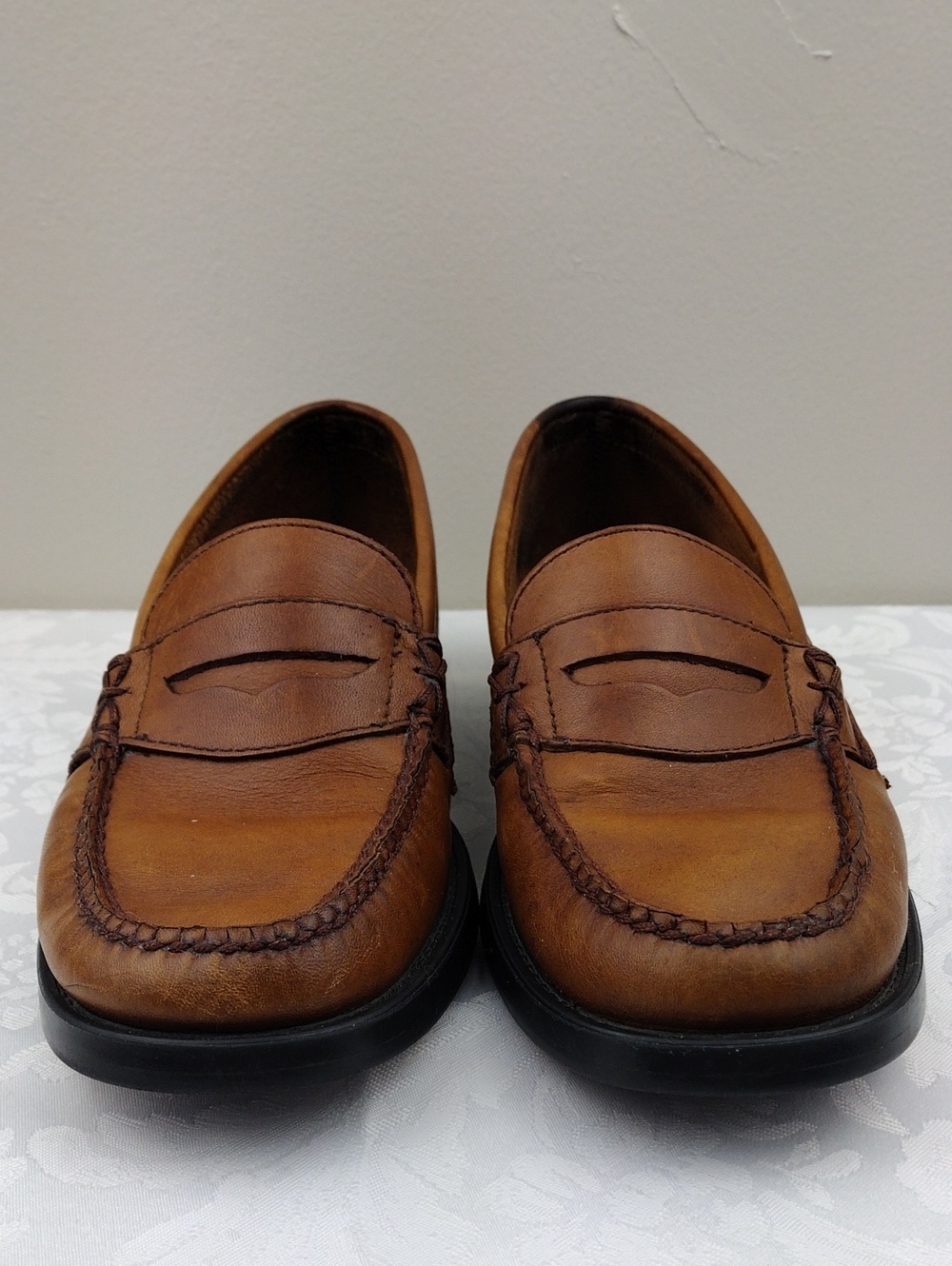 Weejuns Bass Katherine III Brown Leather Round Toe Slip On Penny Loafer Shoe - Picture 2 of 16